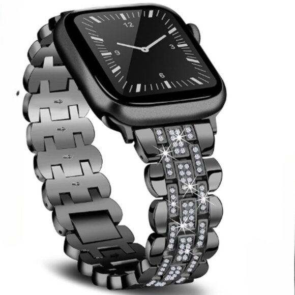 Apple Accessories - NEW Black Rhinestone Apple Watch band